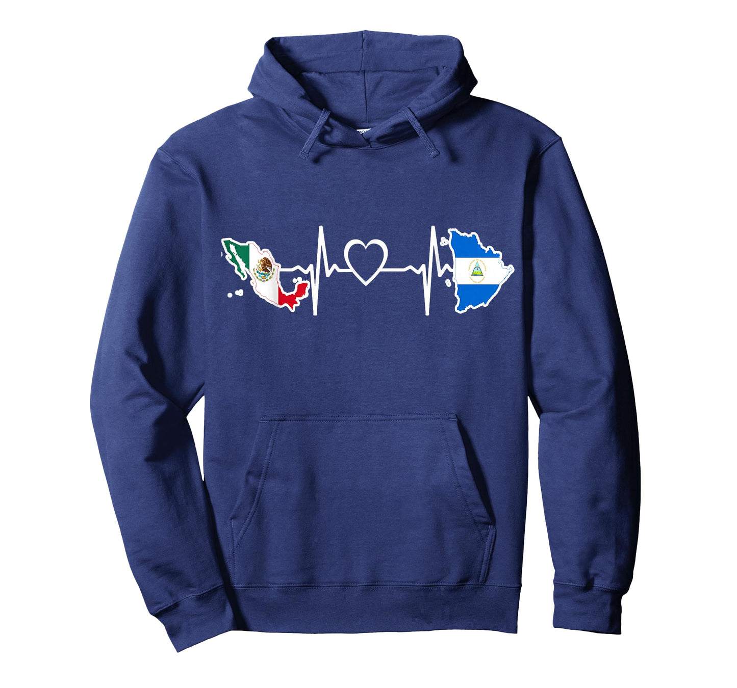 Mexico Nicaragua Flag - Mexican Nicaraguan HeartBeat T-Shirt