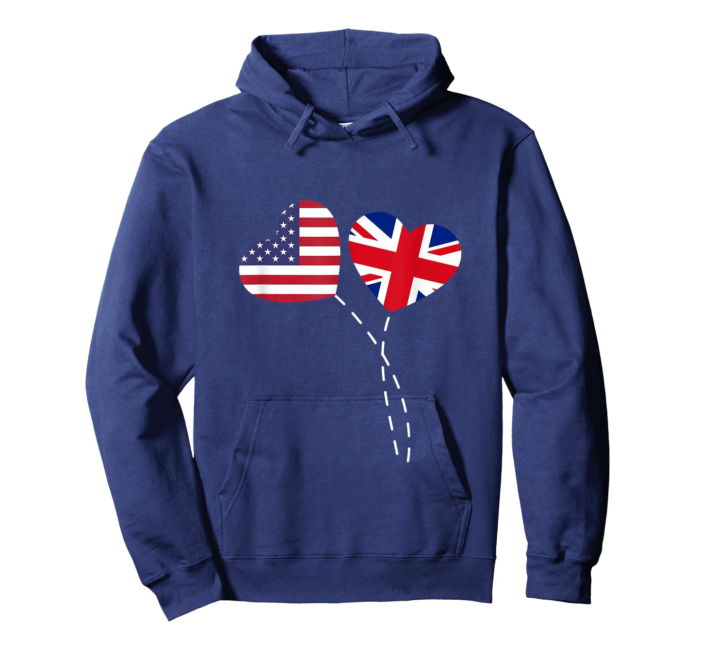 Loving USA United Kingdom Flag Heart British Americans Love T-Shirt