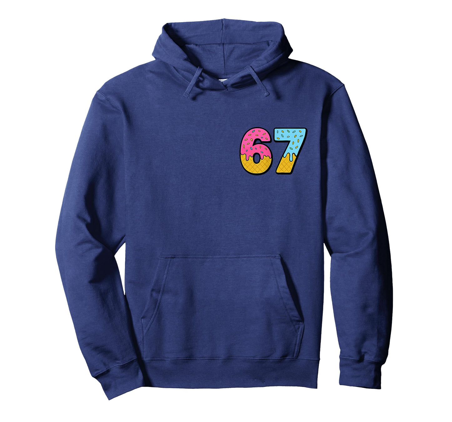 Six Seven on Back Meme Ice Cream Drip Waffle Cone Funny 67 T-Shirt