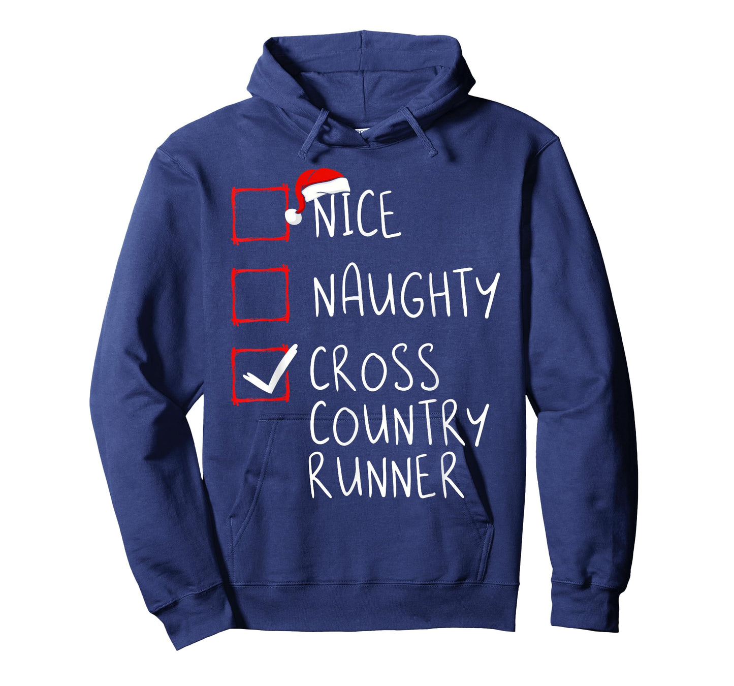 Nice Naughty Cross Country Runner List Christmas Santa Claus T-Shirt