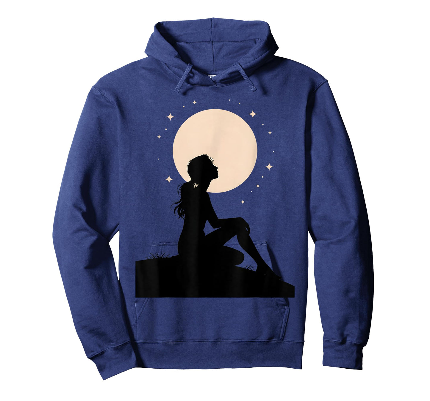 Full Moon Feelings Girl Design Astrology Galaxy Silhouette T-Shirt