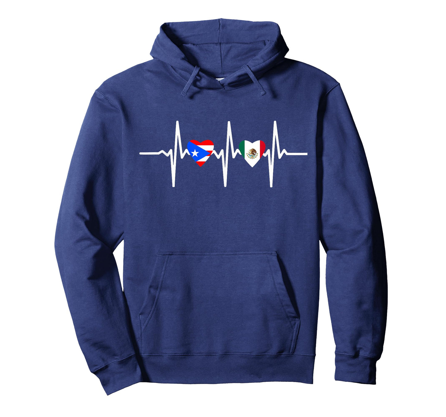 Half Mexican And Puerto Rican Rico Flag Mexirican Heartbeat T-Shirt