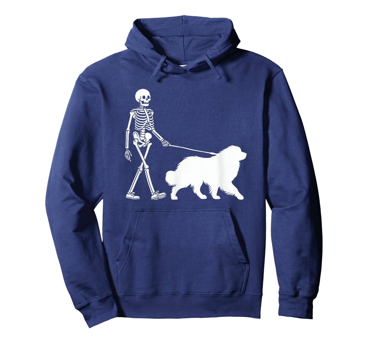 Skeleton Walking a Dog Great Pyrenees Halloween Outfit T-Shirt