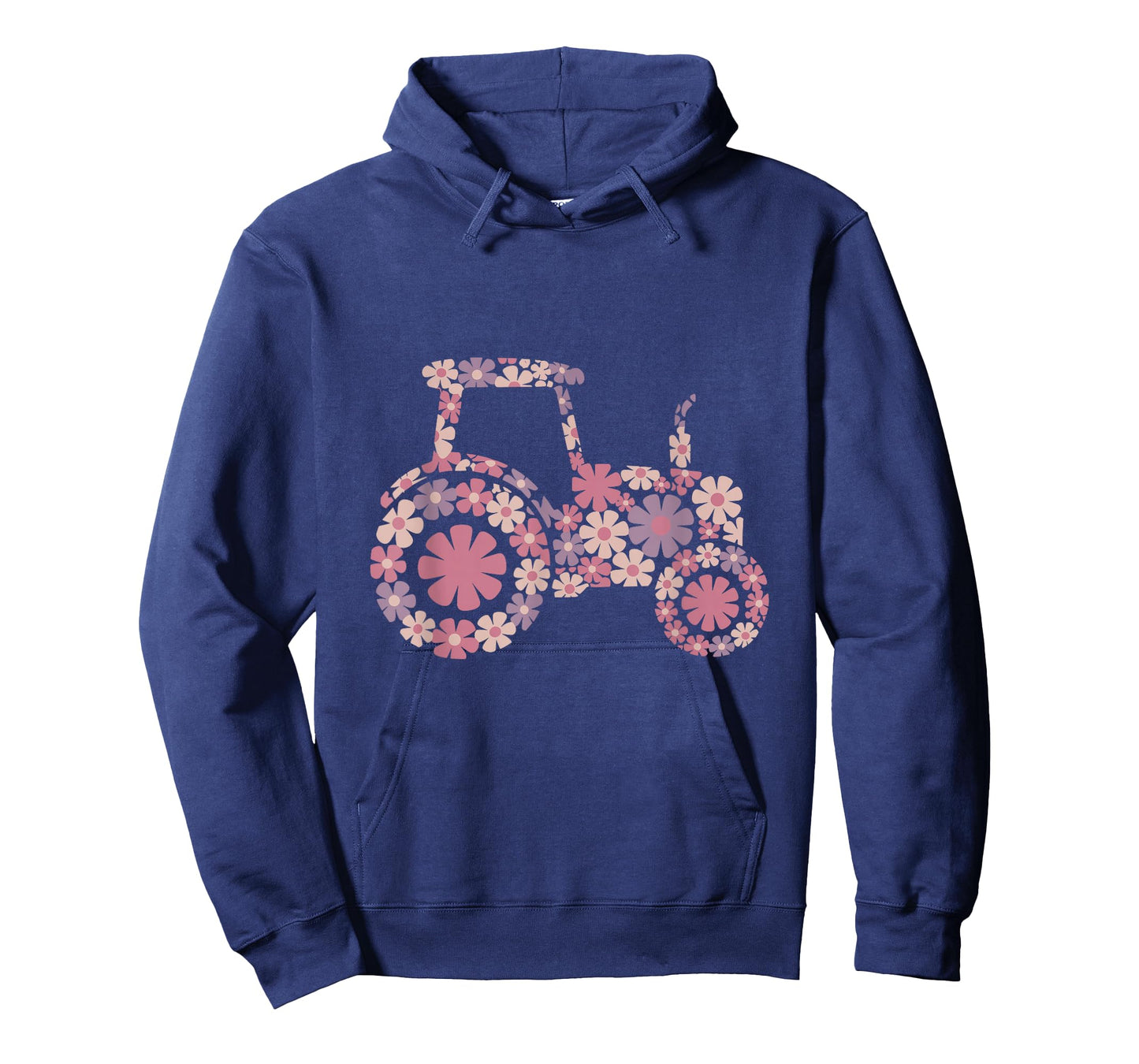 Floral Flower Pattern Tractor Silhouette Farming Girl T-Shirt