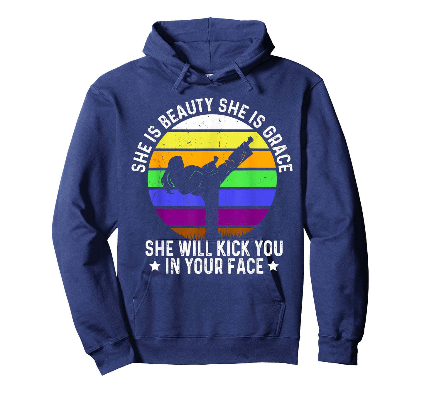 She is Beauty She is Grace She Will Kick You Karate Girl T-Shirt