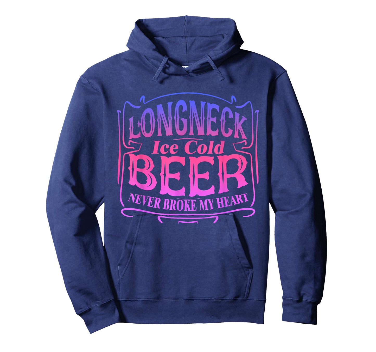 Longneck Ice Cold Beer Never Broke My Heart Apparel T-Shirt