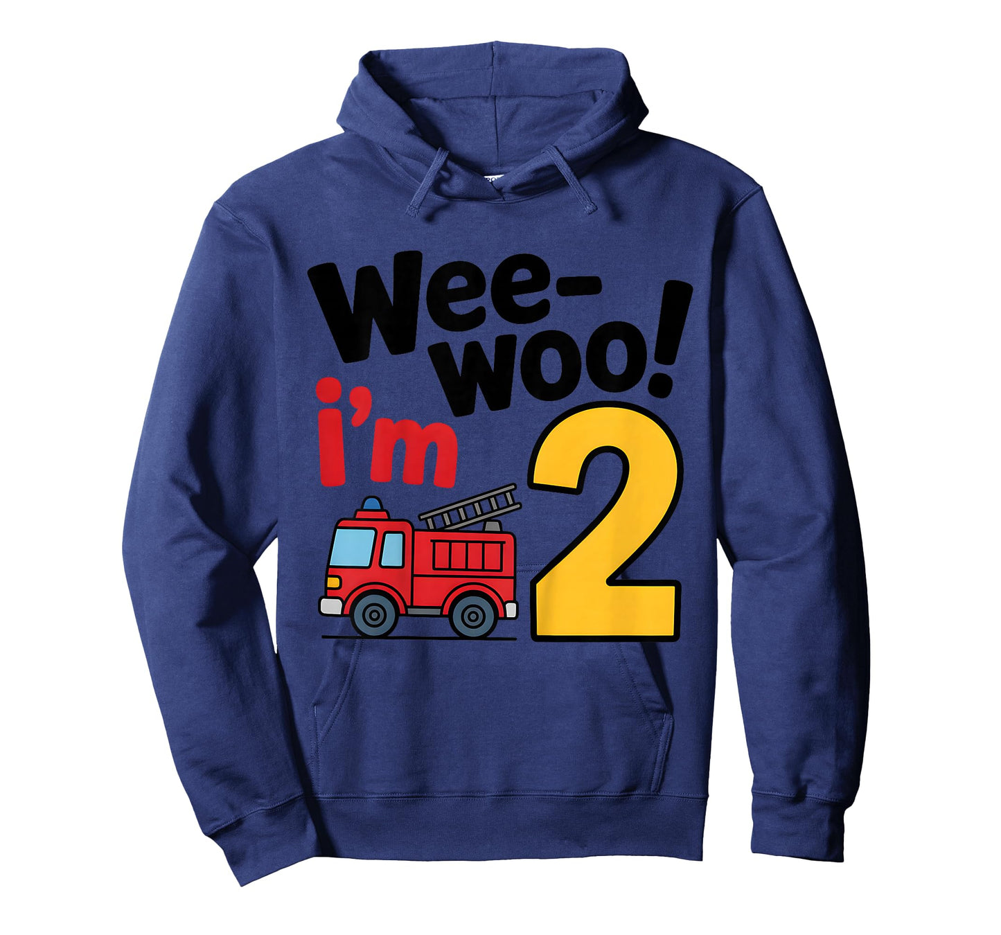 Kids Wee Woo I'm Two Firefighter 2nd Birthday Boys 2 Year Old T-Shirt