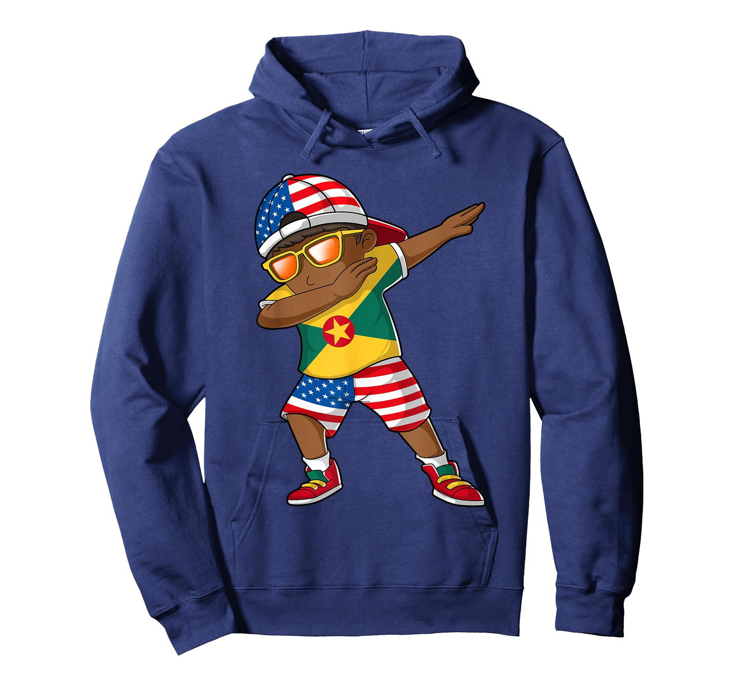 Half American Half Grenadian Boy Kid Grenada Flag Patriotic T-Shirt