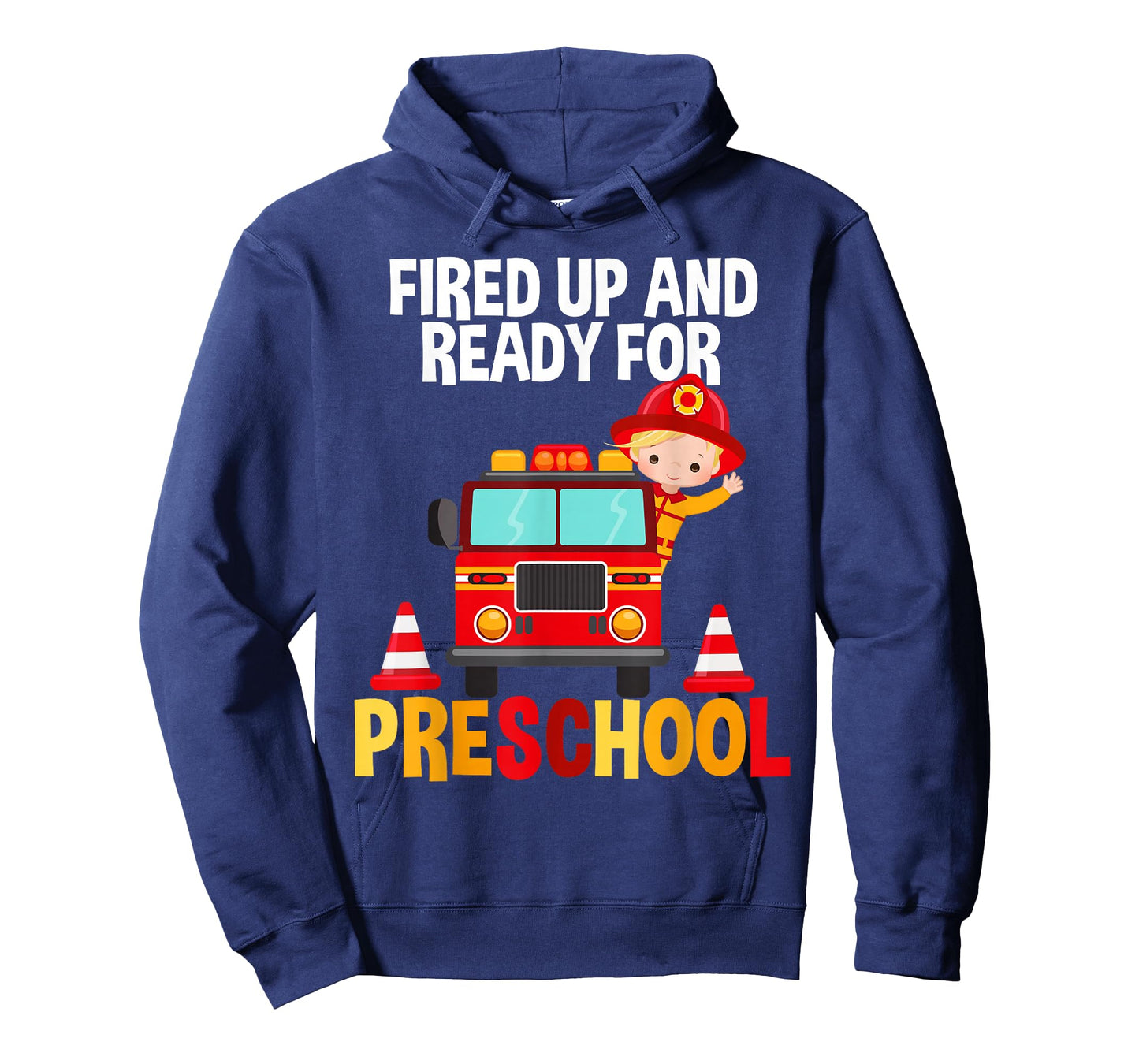 Fired Up and Ready For Preschool Fire Fighter Fire Truck Tee T-Shirt