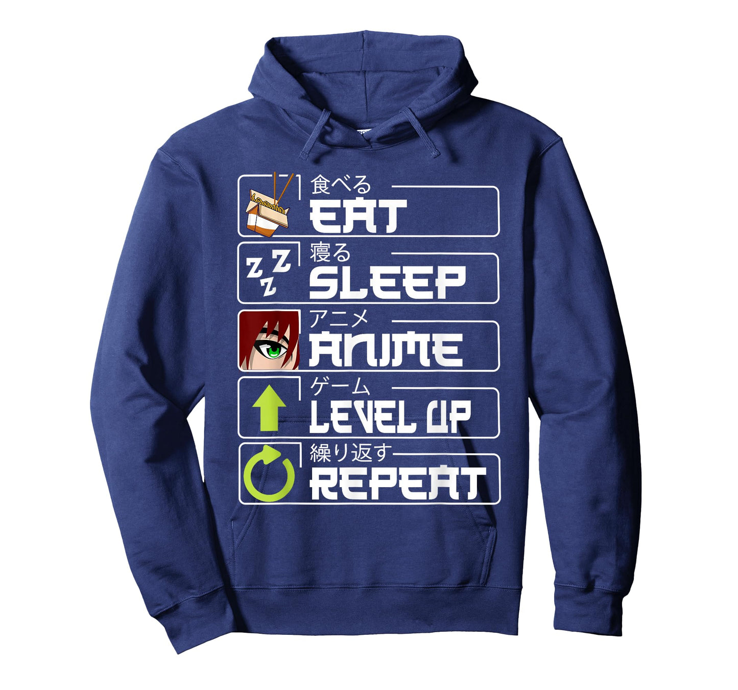 Eat Sleep Anime Level Up Repeat Otaku Anime Manga Gamer T-Shirt