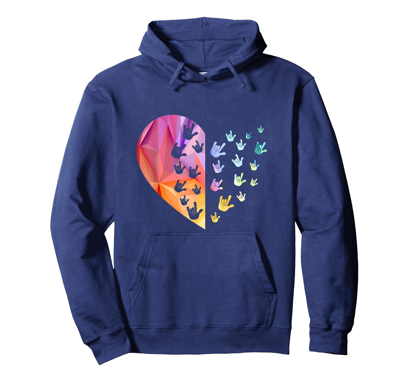 Sign Language Heart - ASL T-Shirt for Deaf Gift, Teacher