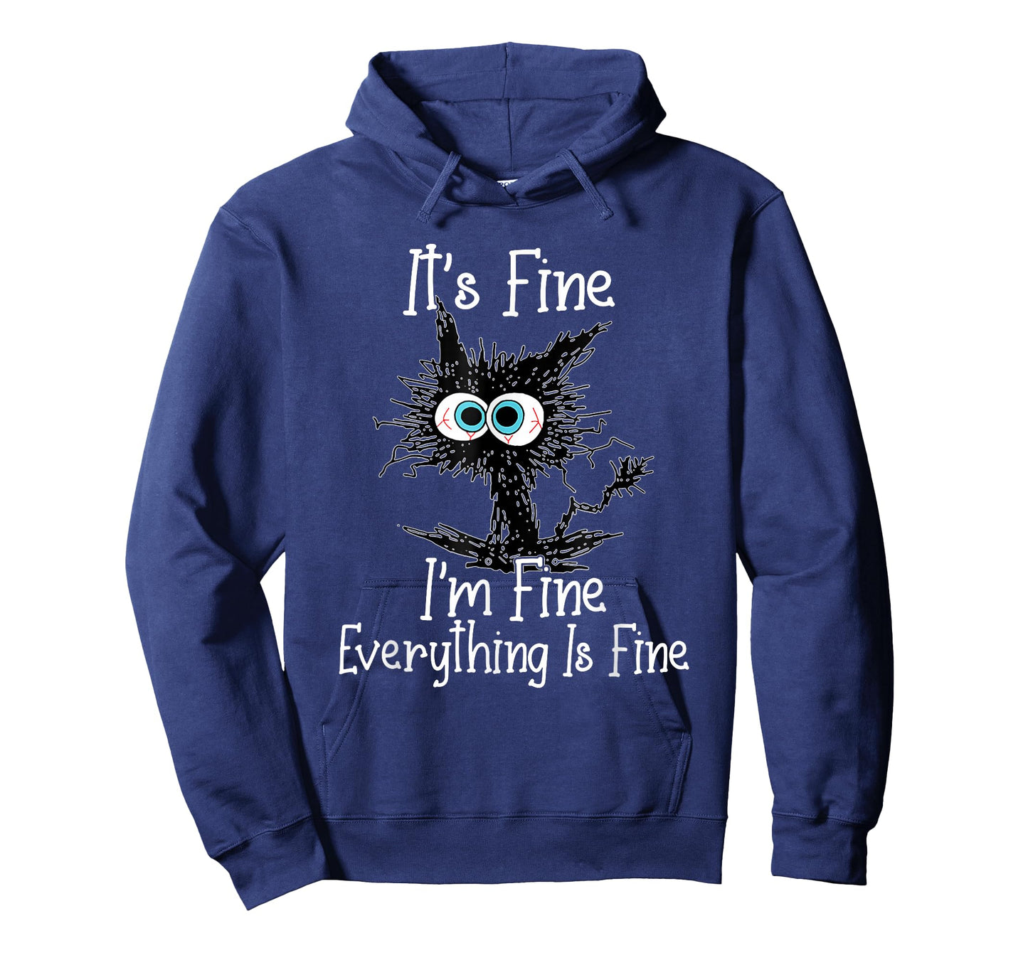 Funny It's Fine I'm Fine Everything Is Fine Black Cat T-Shirt