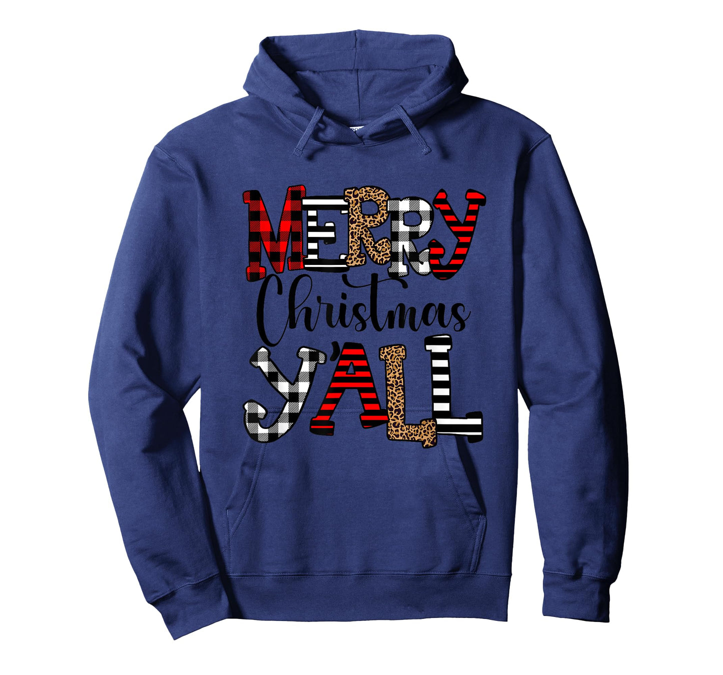 Western Country Merry Christmas Ya'll Leopard Buffalo Plaid T-Shirt
