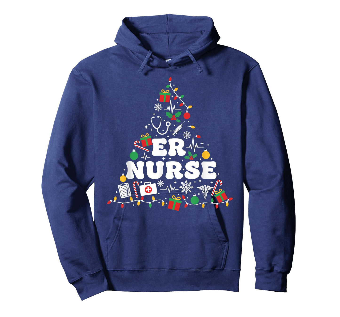 ER Nurse Christmas Tree Lights Womens Mens Kids T-Shirt