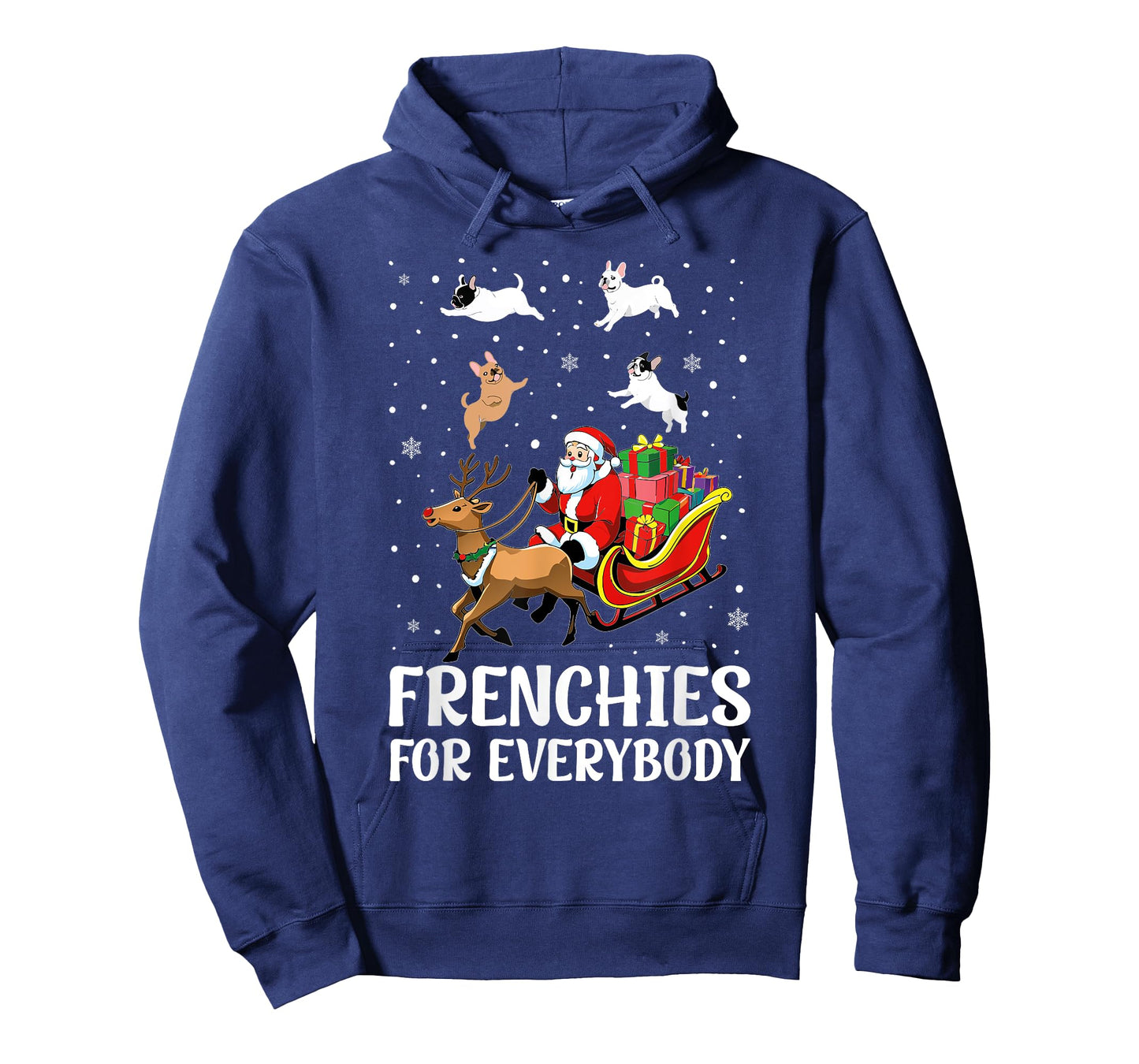 Frenchies for Everybody Funny Santa French Bulldog Christmas T-Shirt