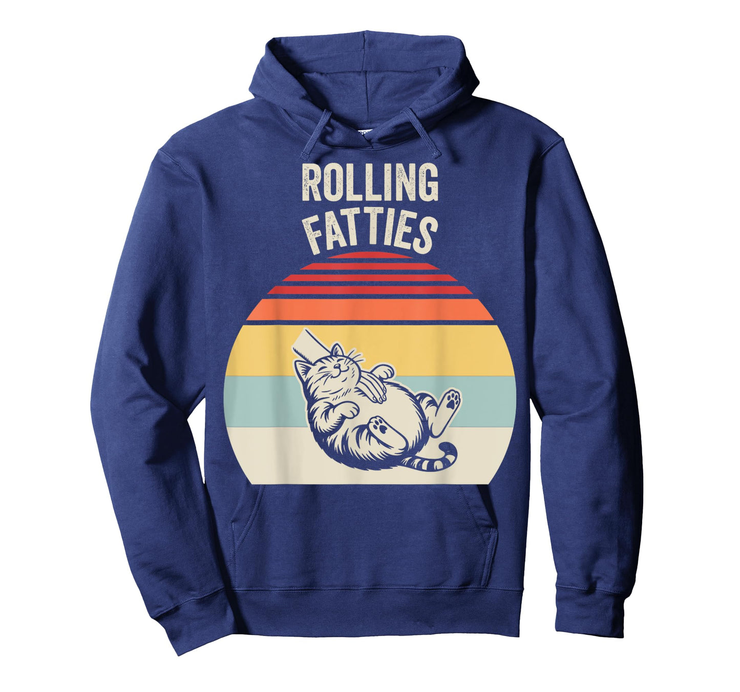 Rolling Fatties Funny Cat Humor Vibes Retro T-Shirt