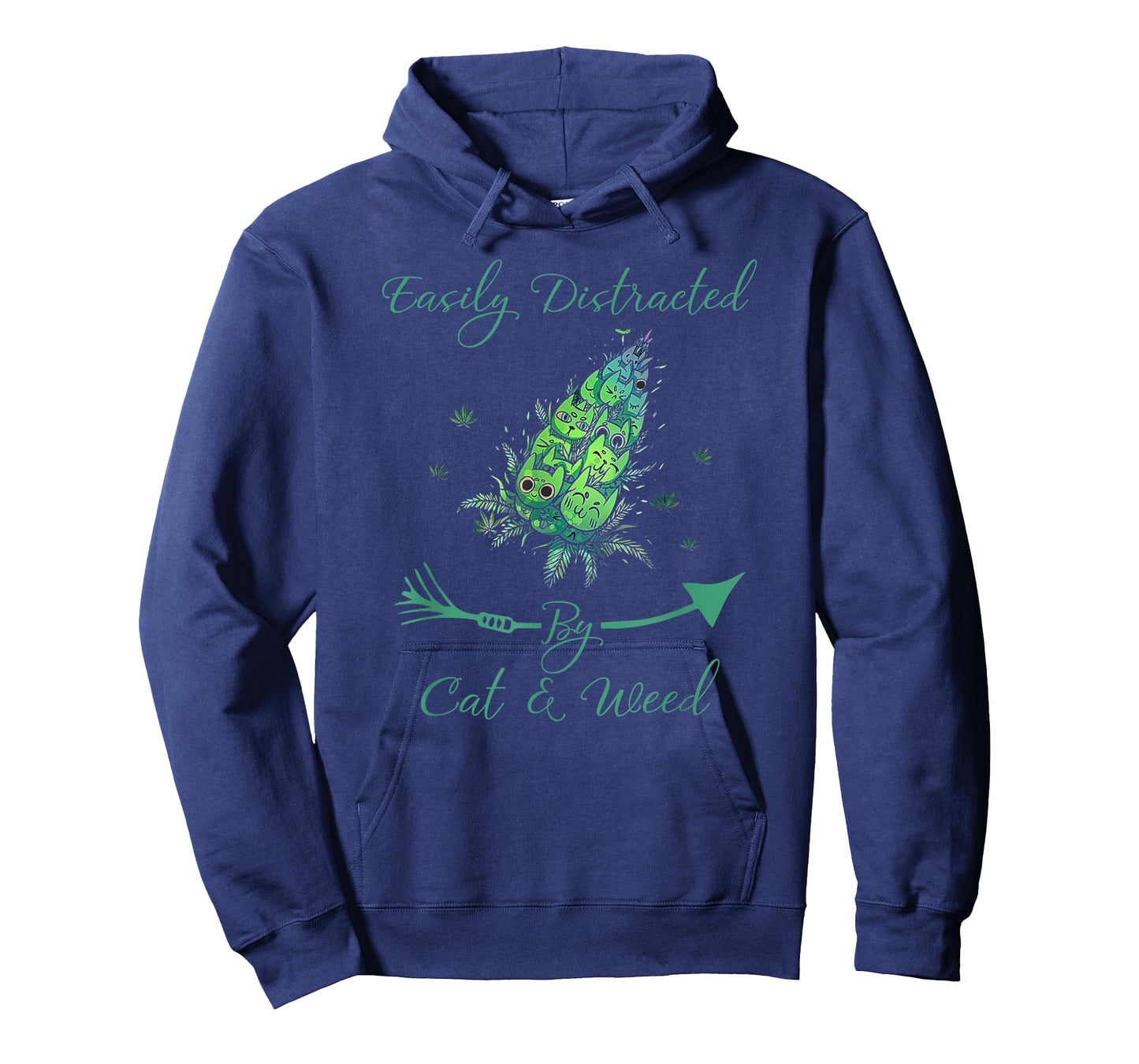Easily Distracted By Cats _ Weed Funny Animal Pet Cat Smoked T-Shirt
