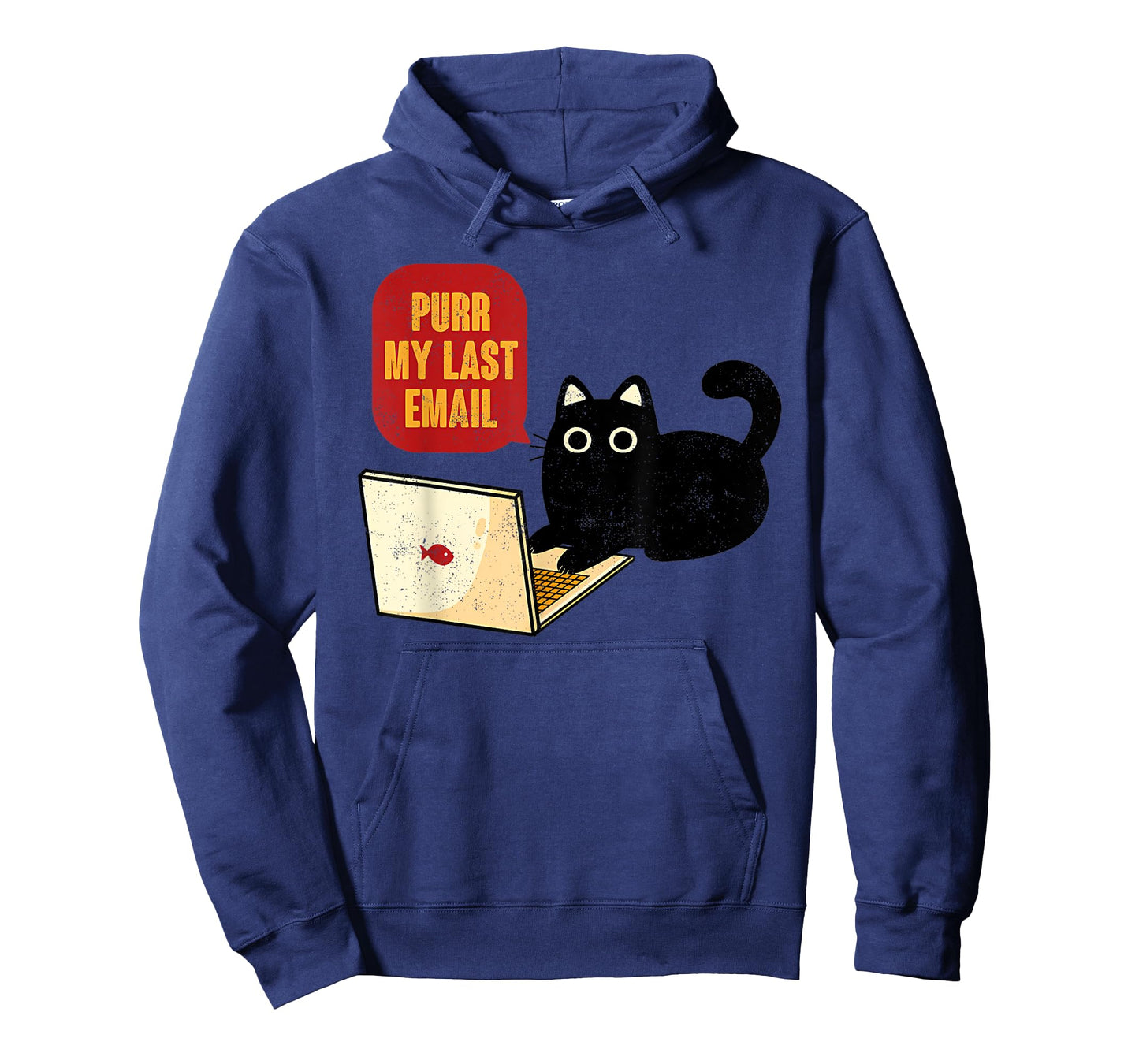 Vintage Purr My Last Email Black Cat Funny Home Office T-Shirt for Men Women