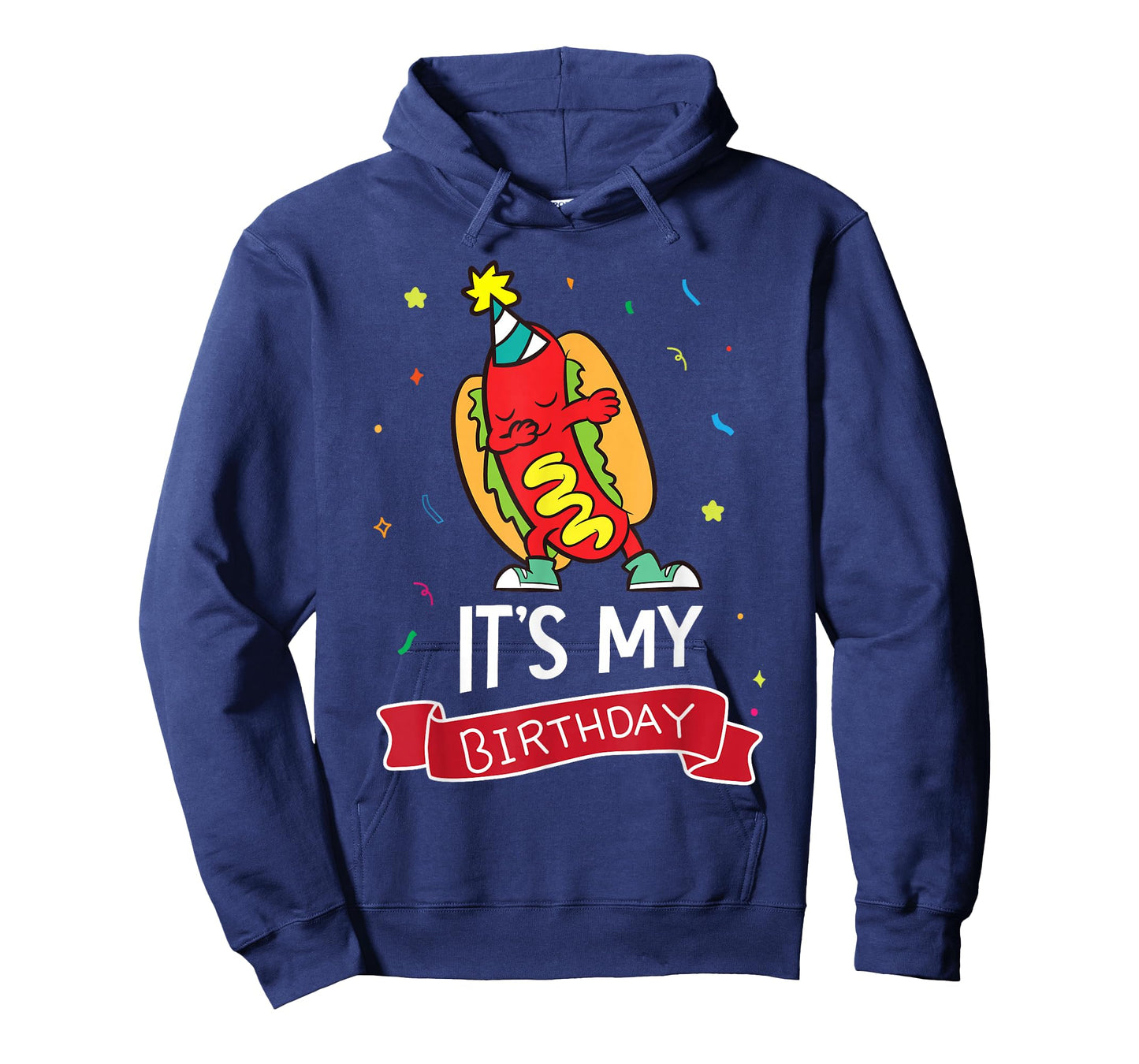 Its My Birthday Funny Hot Dog T-Shirt, Small, Black
