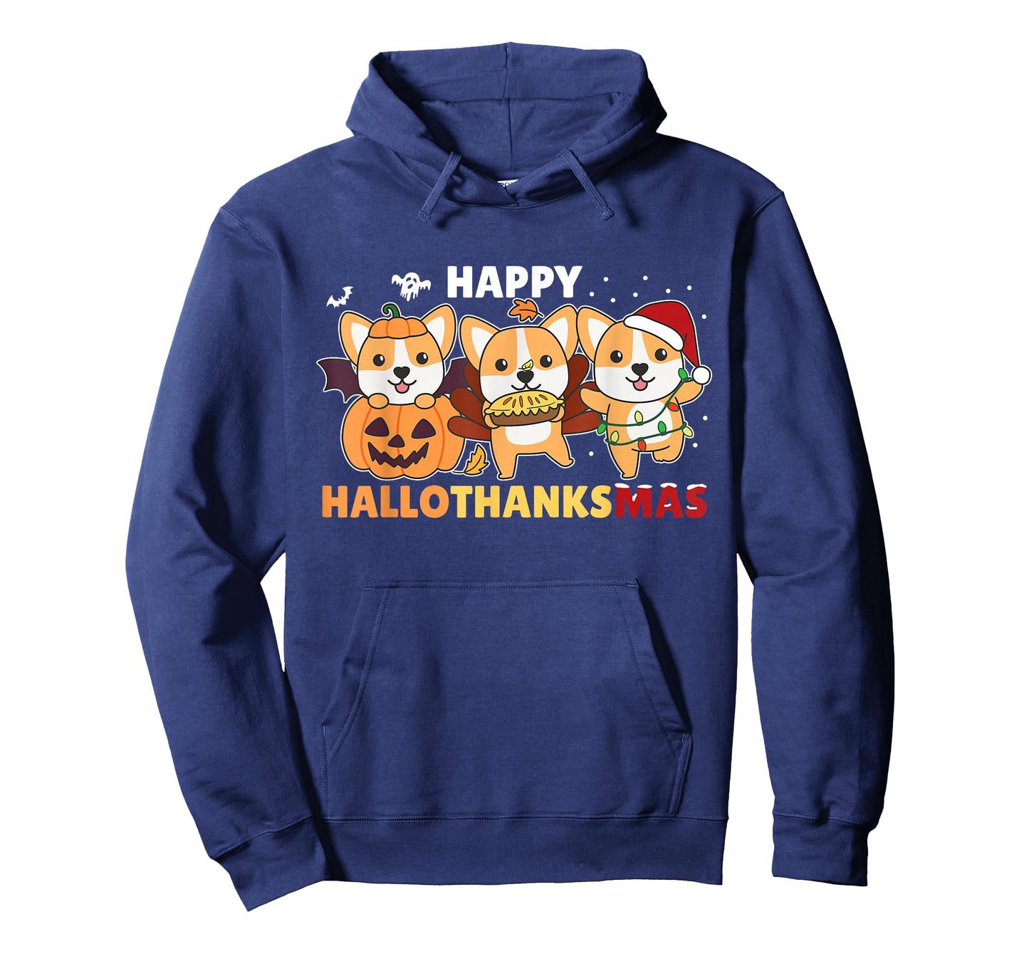 Corgi Christmas Halloween Costume Happy Hallothanksmas T-Shirt
