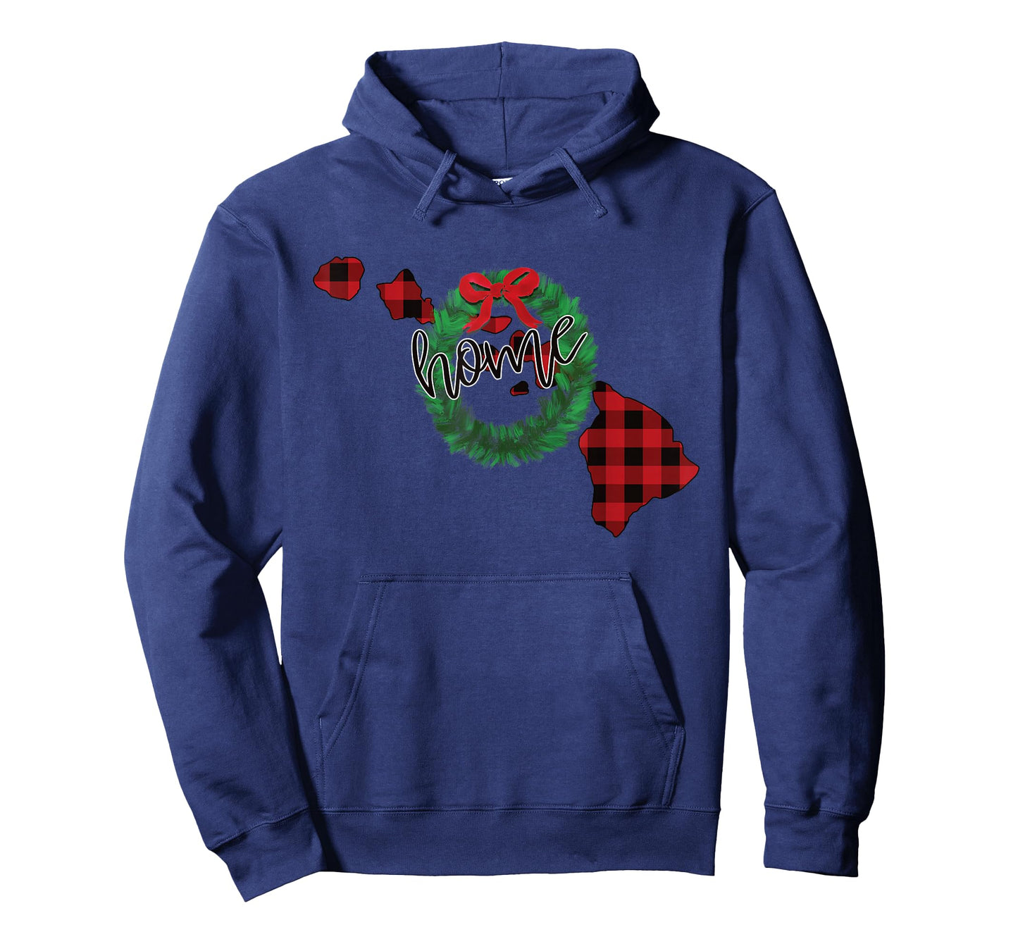 Hawaii Buffalo Plaid Christmas Home Wreath Retro T-Shirt