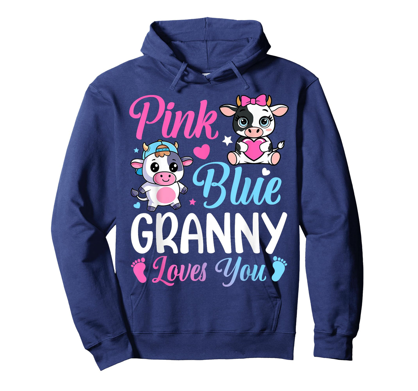 Pink Or Blue Granny Loves You Cow Gender Reveal Family T-Shirt