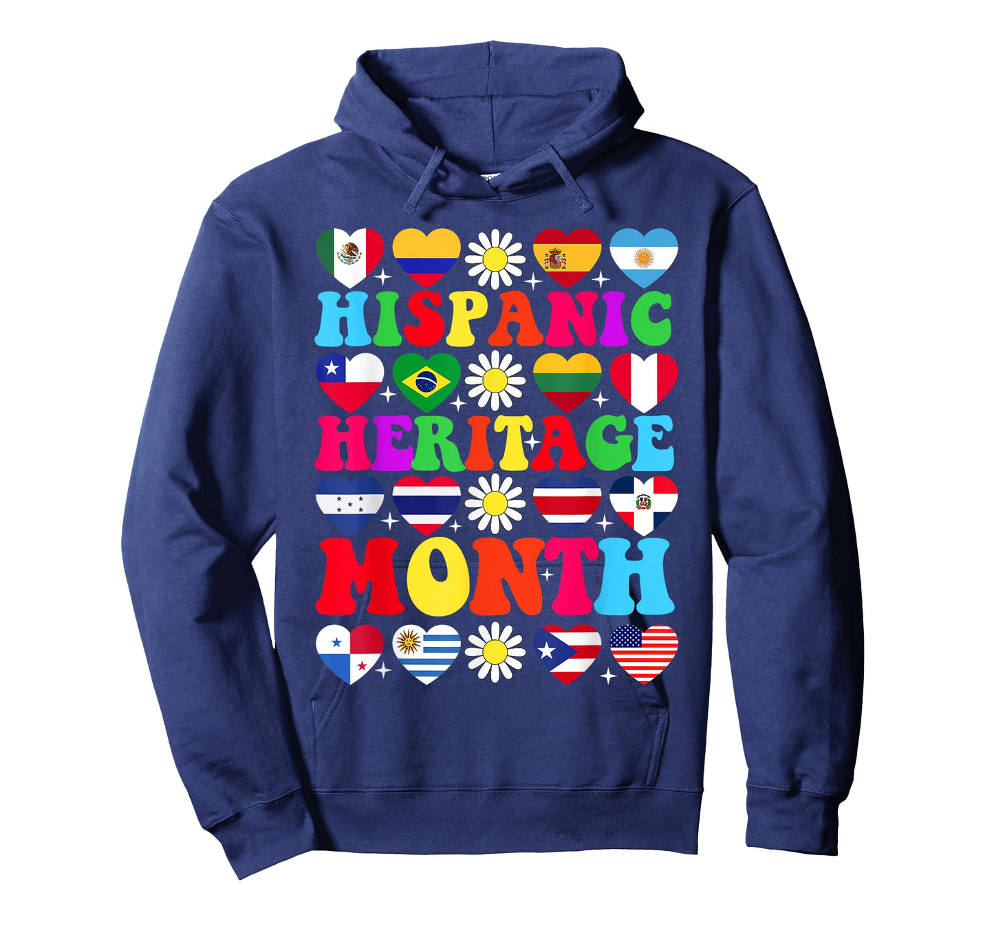 Hispanic Heritage Month Latino All Countries Heart Flags T-Shirt