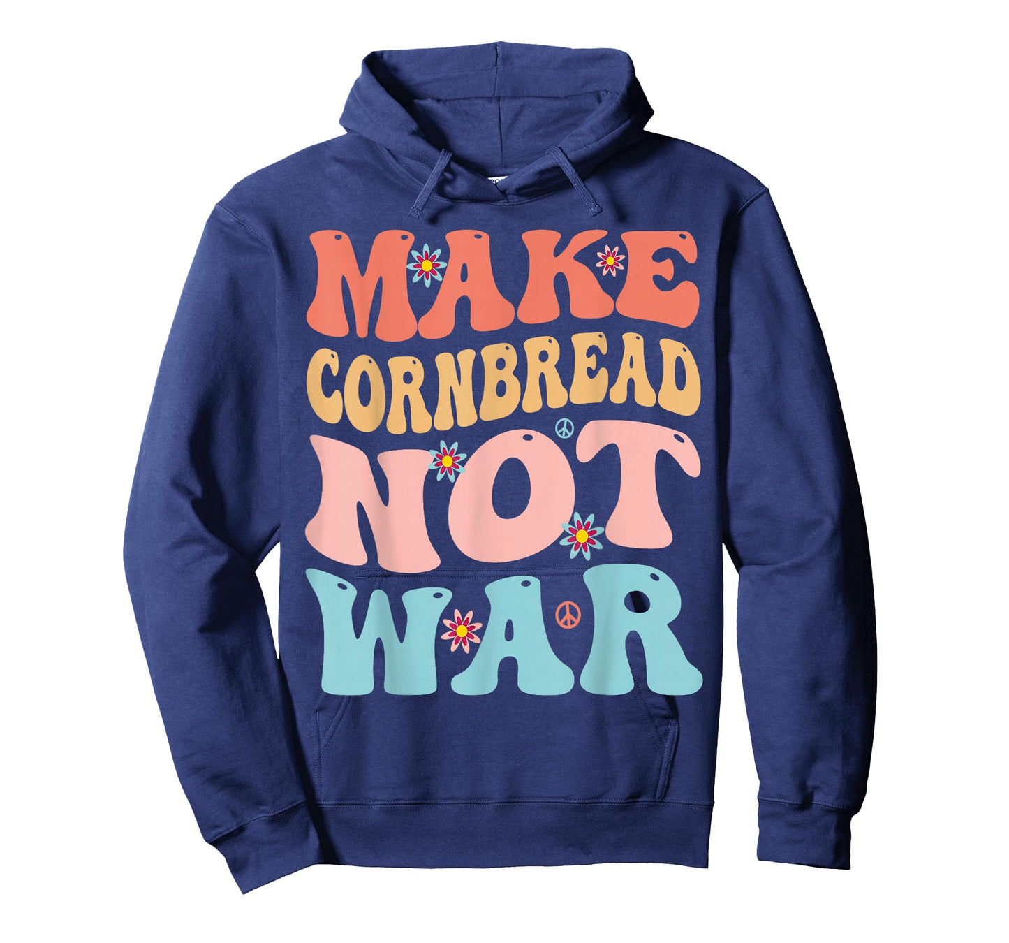 Make Cornbread Not War Funny Groovy Peace Cooking Baking T-Shirt