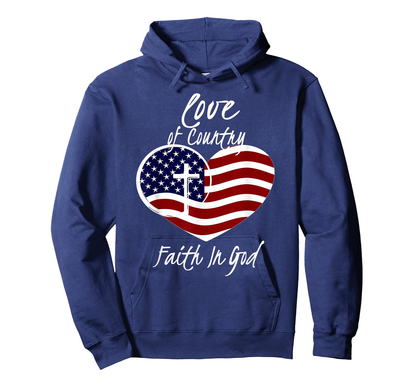 Patriotic Christian Faith In God Heart Cross American Flag T-Shirt