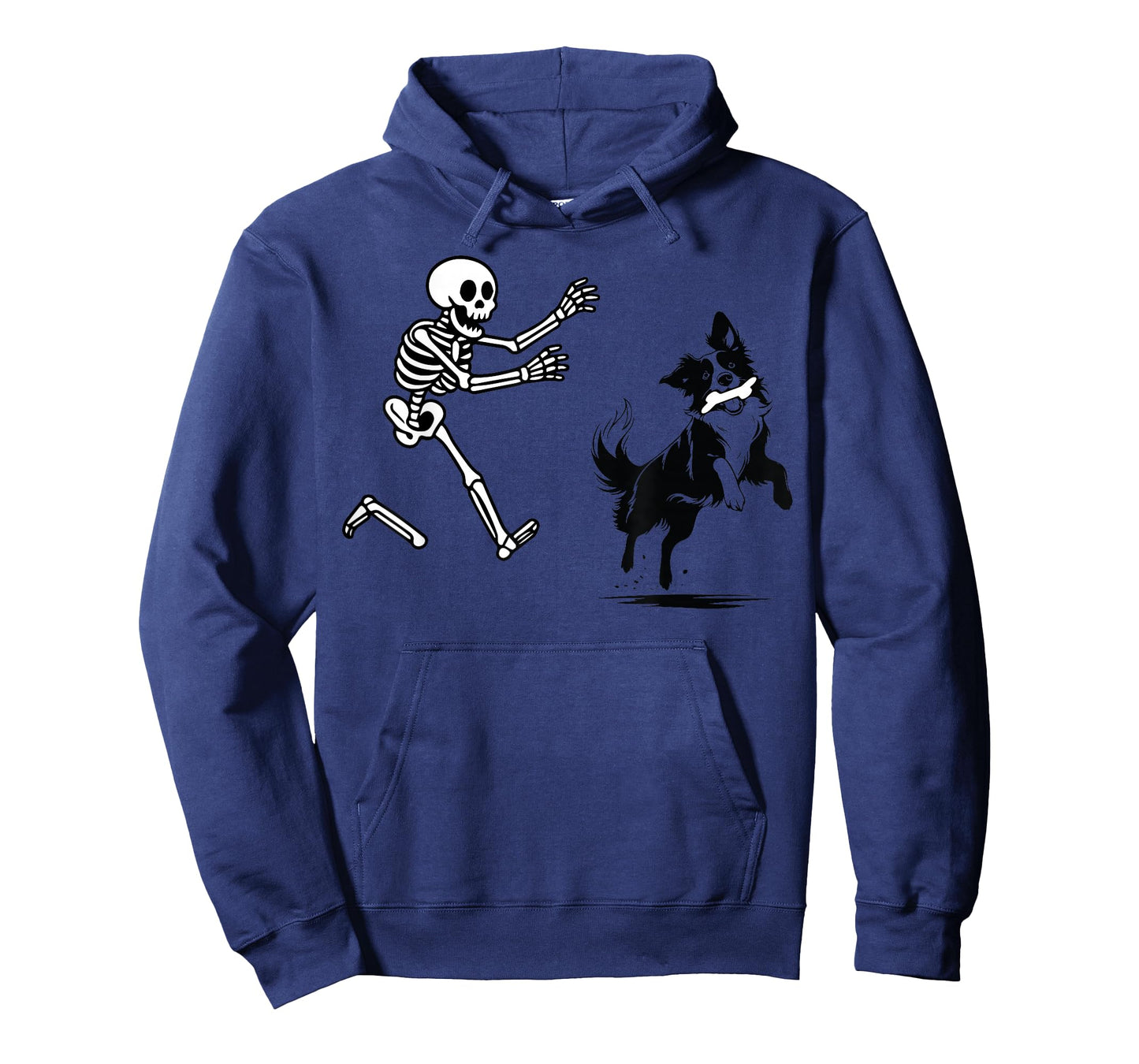 Funny Border Collie Running Skeleton Halloween T-Shirt