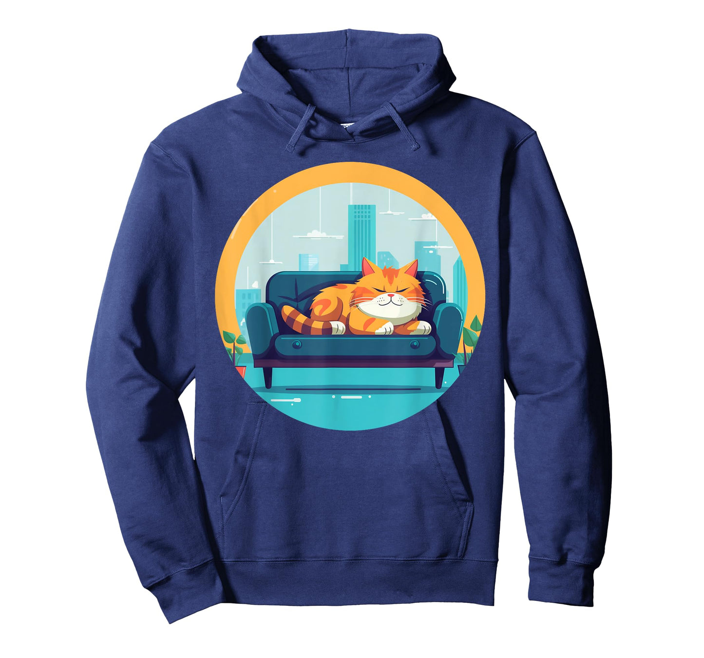 Funny sleepy cat on sofa for cats boys and girls T-Shirt
