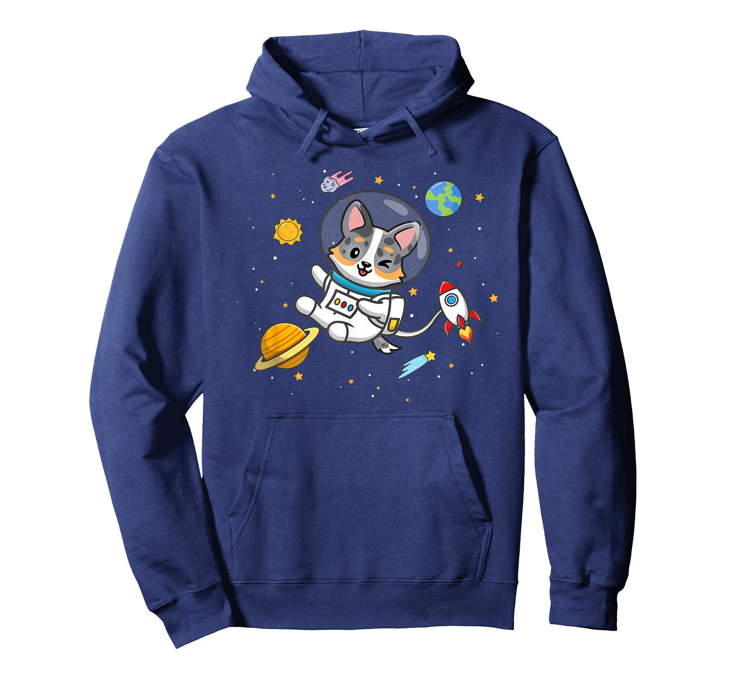 Funny Kawaii Kid Boys Space Astronaut Blue Merle Corgi Lover T-Shirt