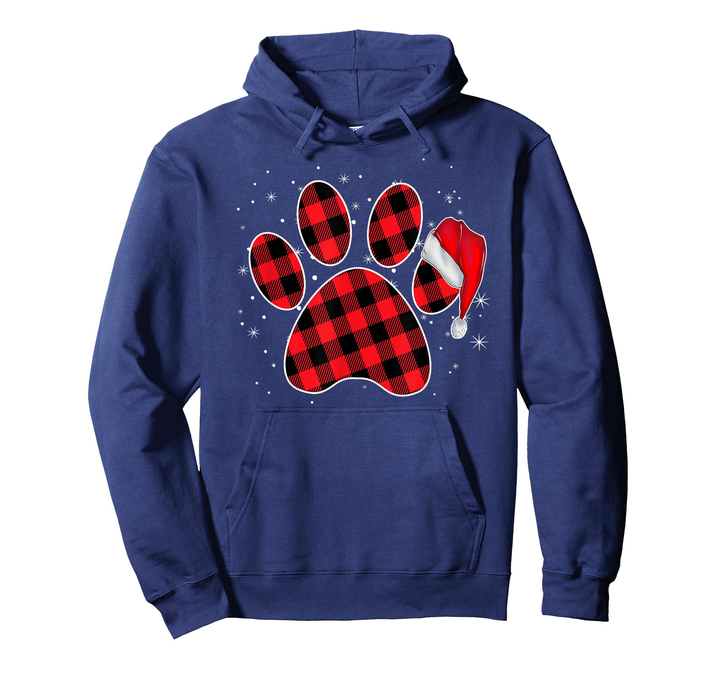Paw Dog Christmas Funny Dog Santa Hat Xmas Buffalo Plaid Men Women Kids T-Shirt