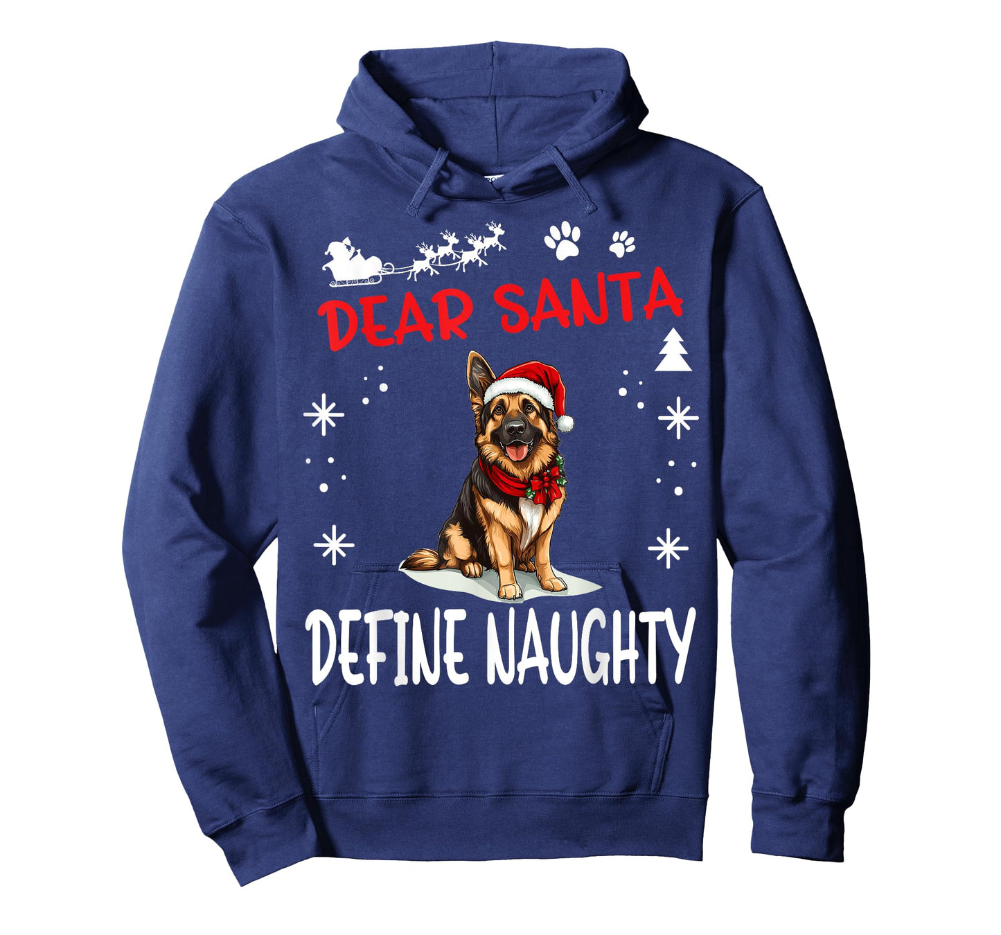 Cute German Shepherd Dog Christmas Dear Santa Define Naughty T-Shirt