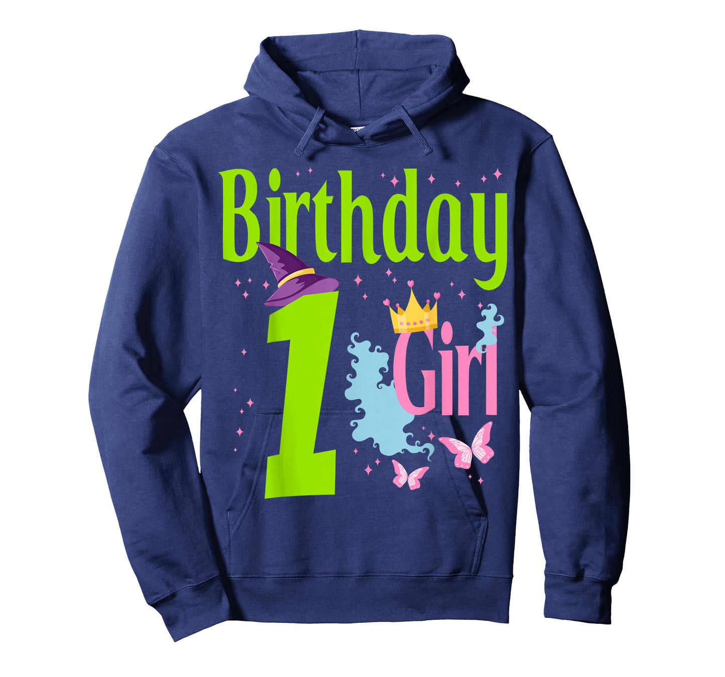 Birthday Girl 1 Princess Crown Butterfly Birthday Party Look T-Shirt