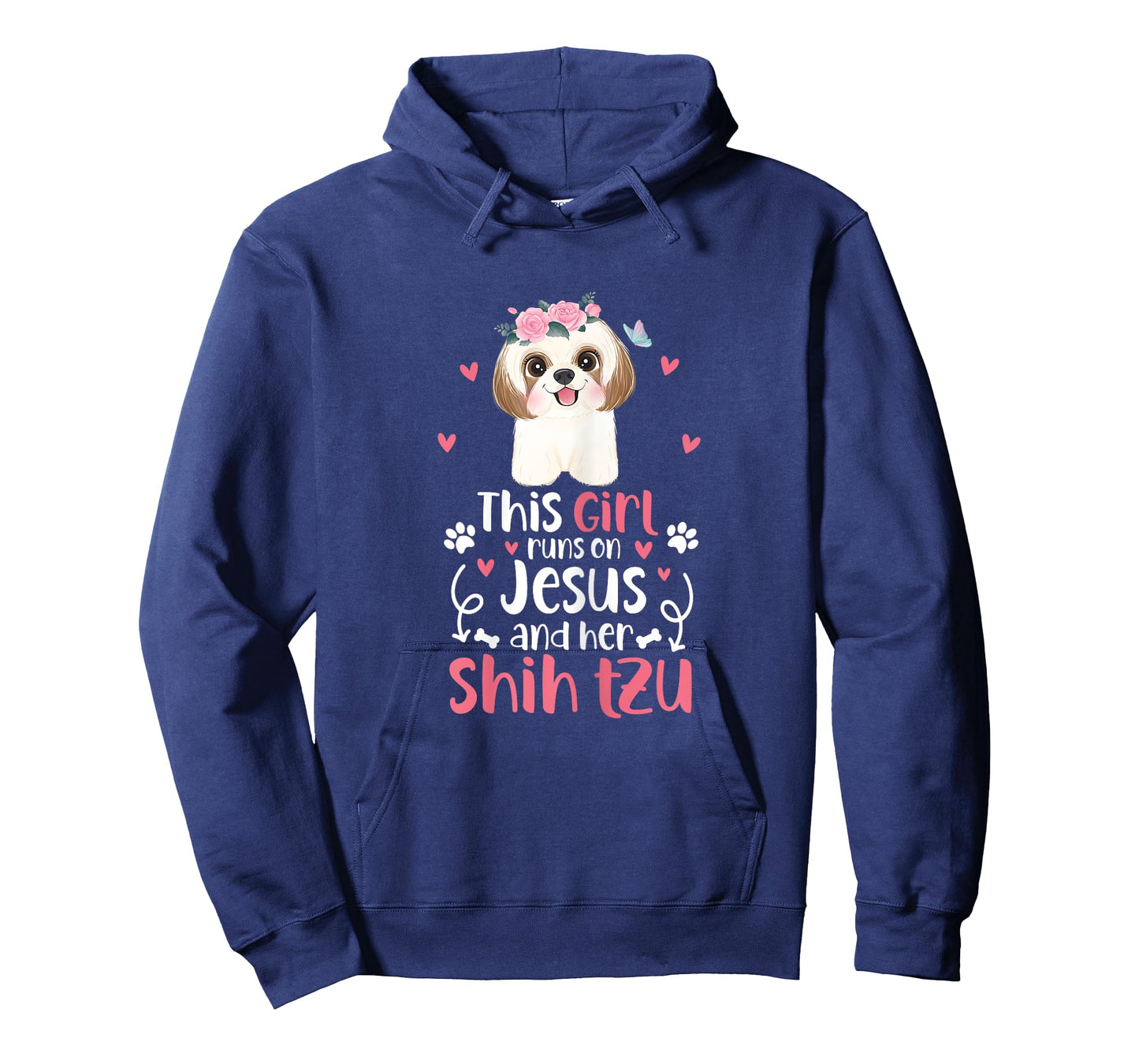 Shih Tzu This Girl Runs On Jesus And Shih Tzu Dog T-Shirt