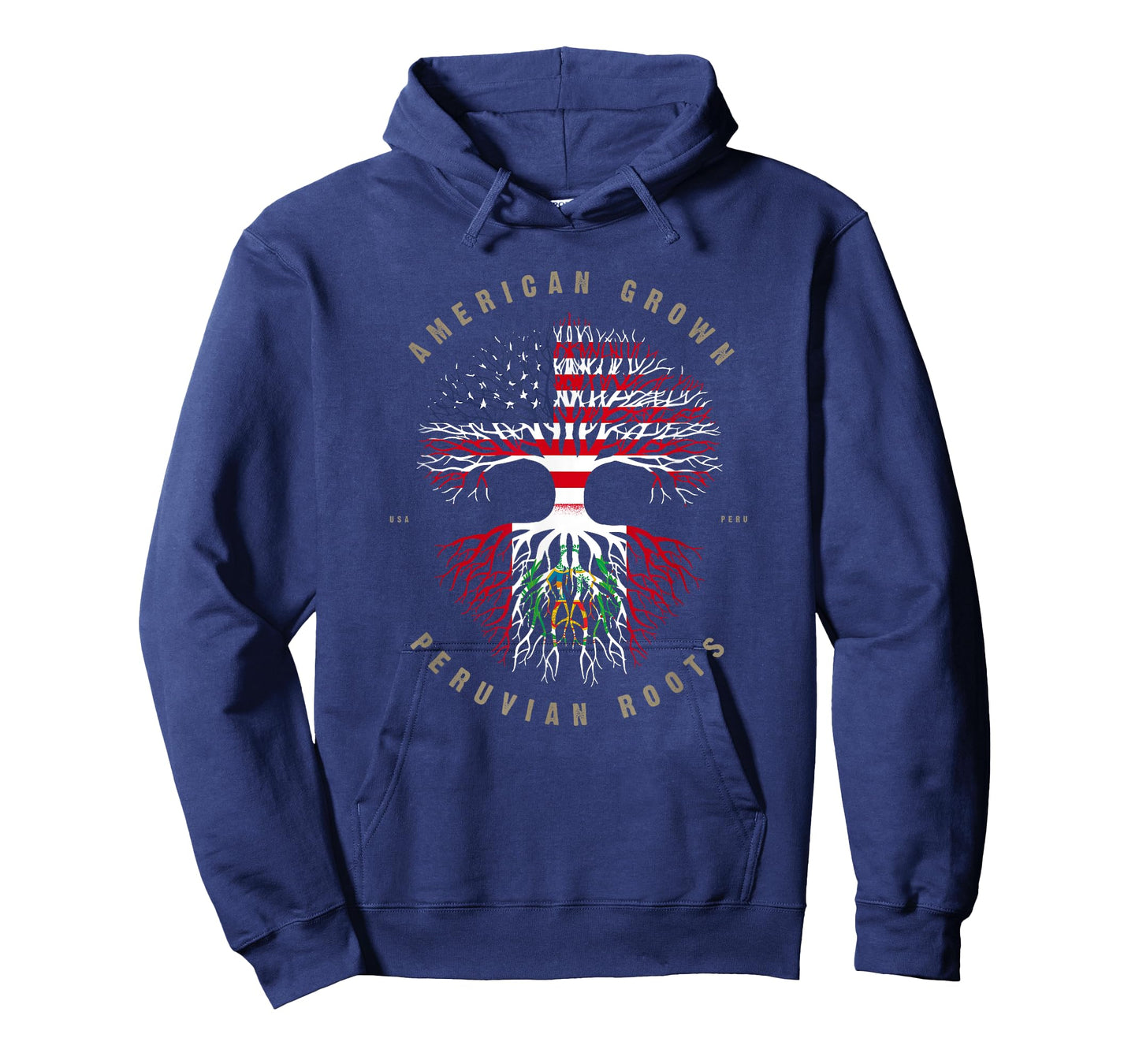 American Grown Peruvian Roots Peru Flag T-Shirt