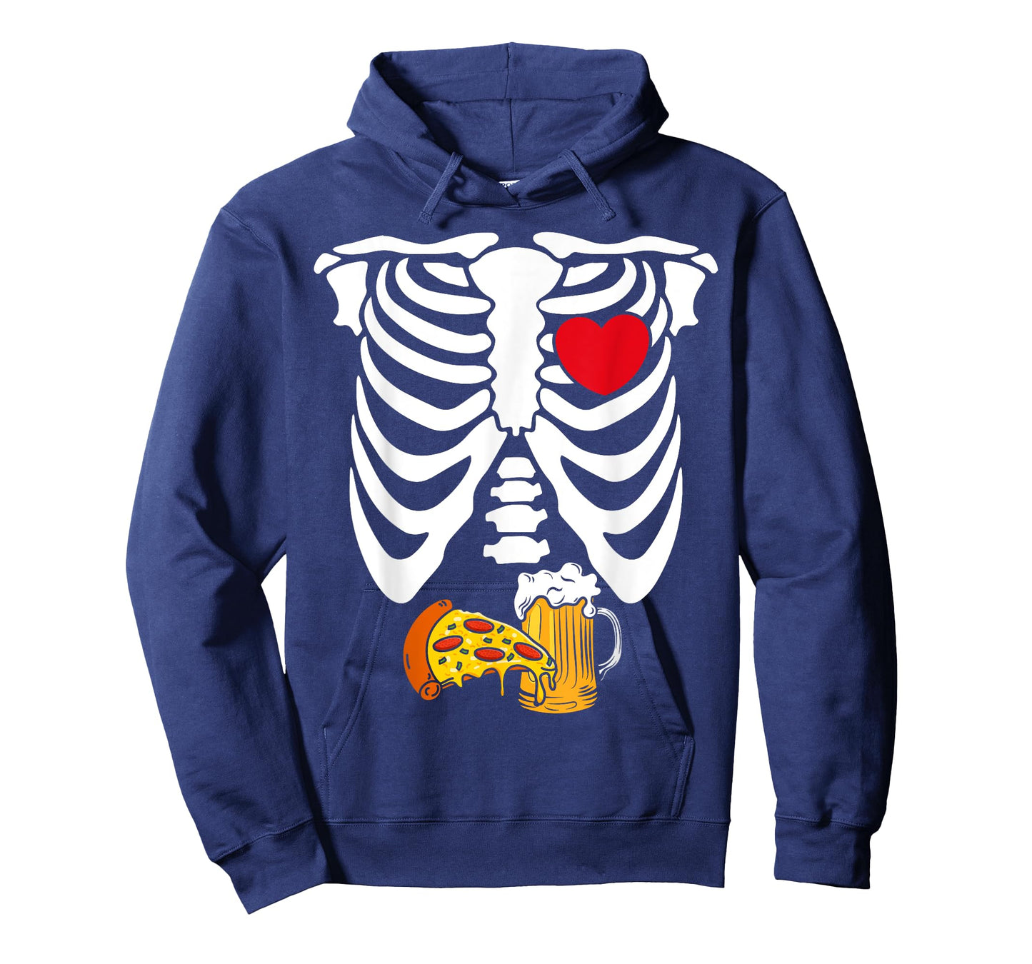 Pizza Heart Skeleton Rib Cage Halloween Costumes Men Women T-Shirt