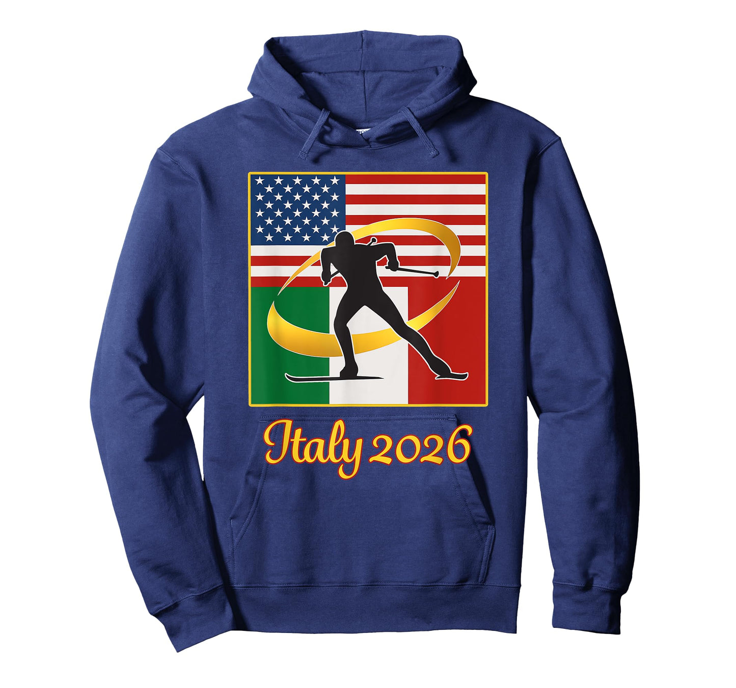 Italy 2026 Cross-Country Skiing USA Italy Flags Winter Sport T-Shirt
