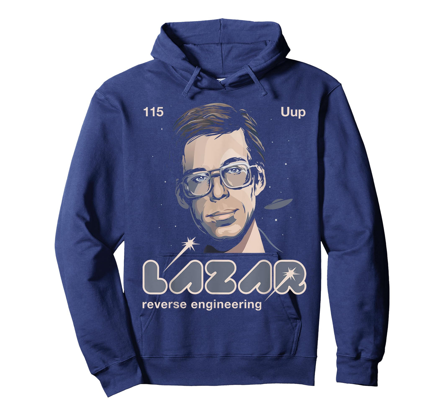 Bob Lazar Reverse Engineering Area 51 T-Shirt - Men's Classic Fit Blue Crew Neck Short Sleeve T-Shirt - Small