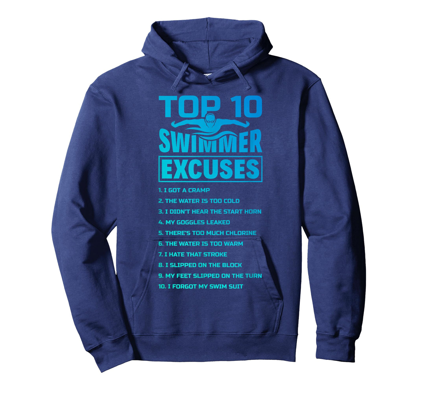 The Merch Pool - Swimmer Excuses Butterfly Swimming Funny Unisex Adult T-Shirt, Black, Small, Short Sleeve