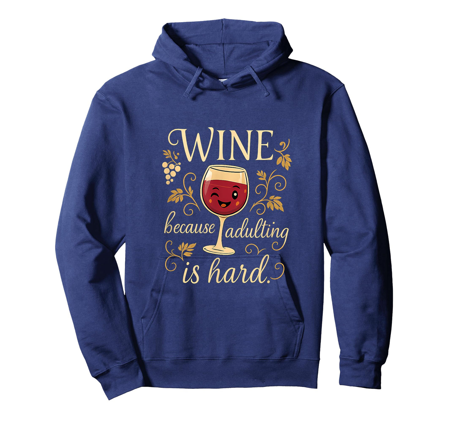 Wine Adulting is Hard Funny Wine Novelty Graphic T-Shirt