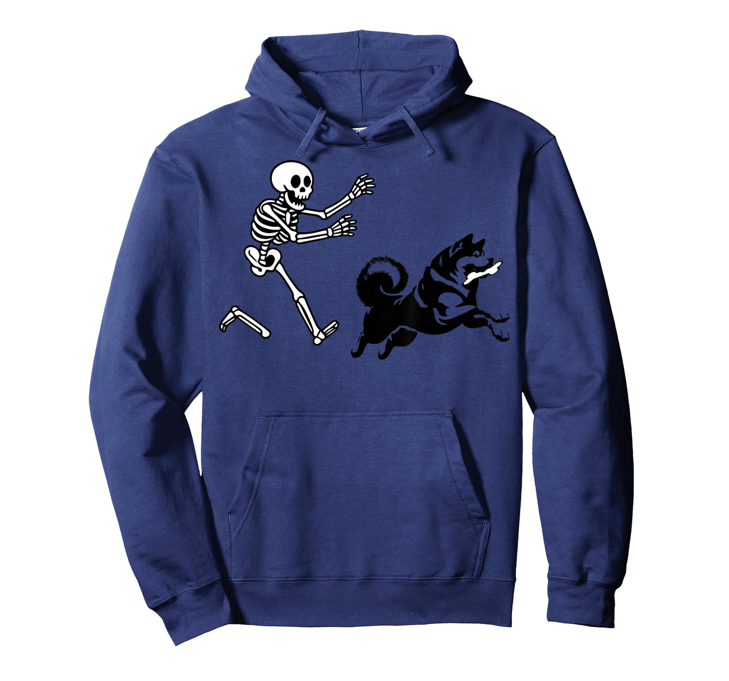 Funny Akita Running Skeleton Halloween T-Shirt