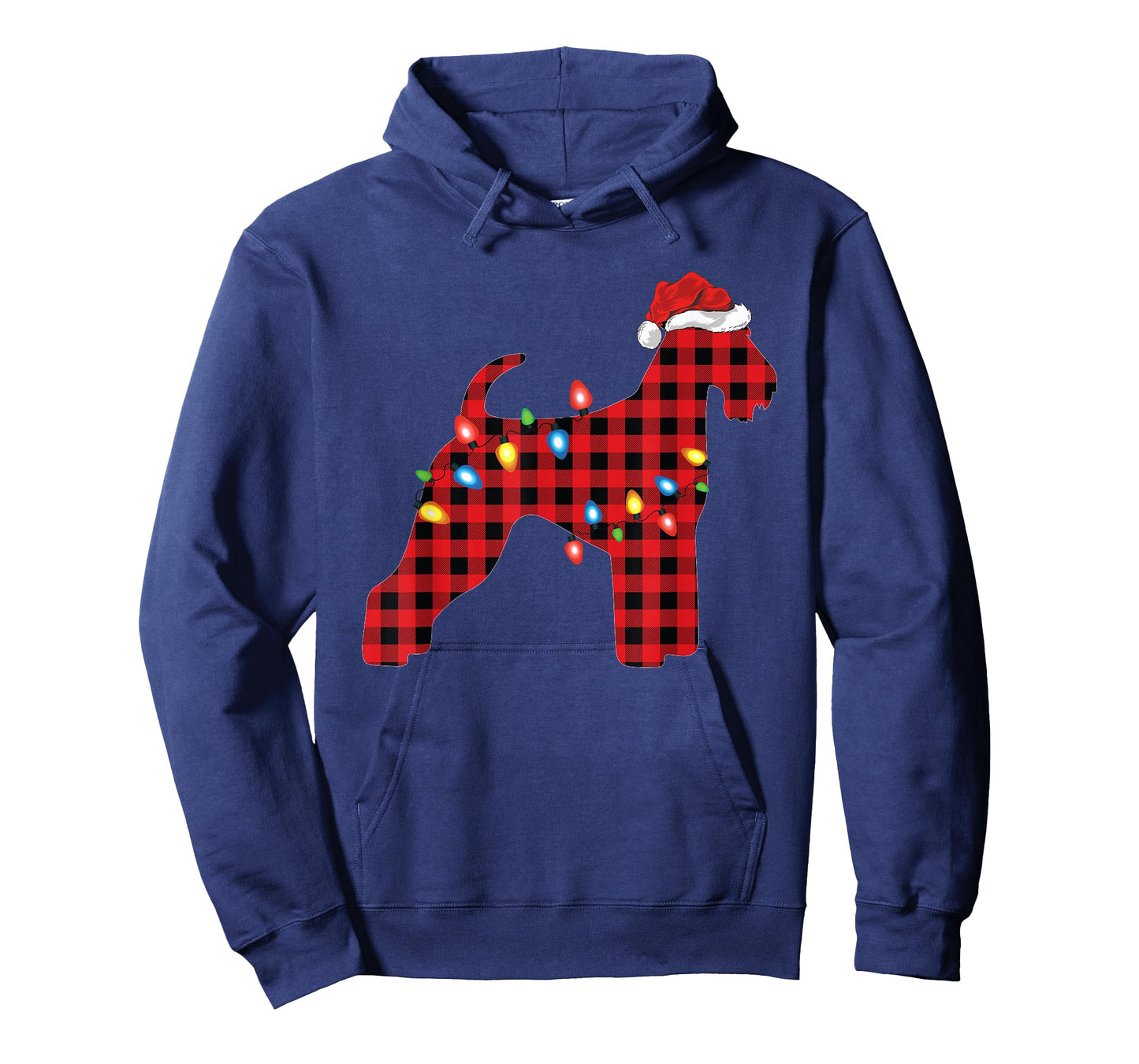 Red Buffalo Plaid Santa Airedale Terrier Christmas Pajama T-Shirt