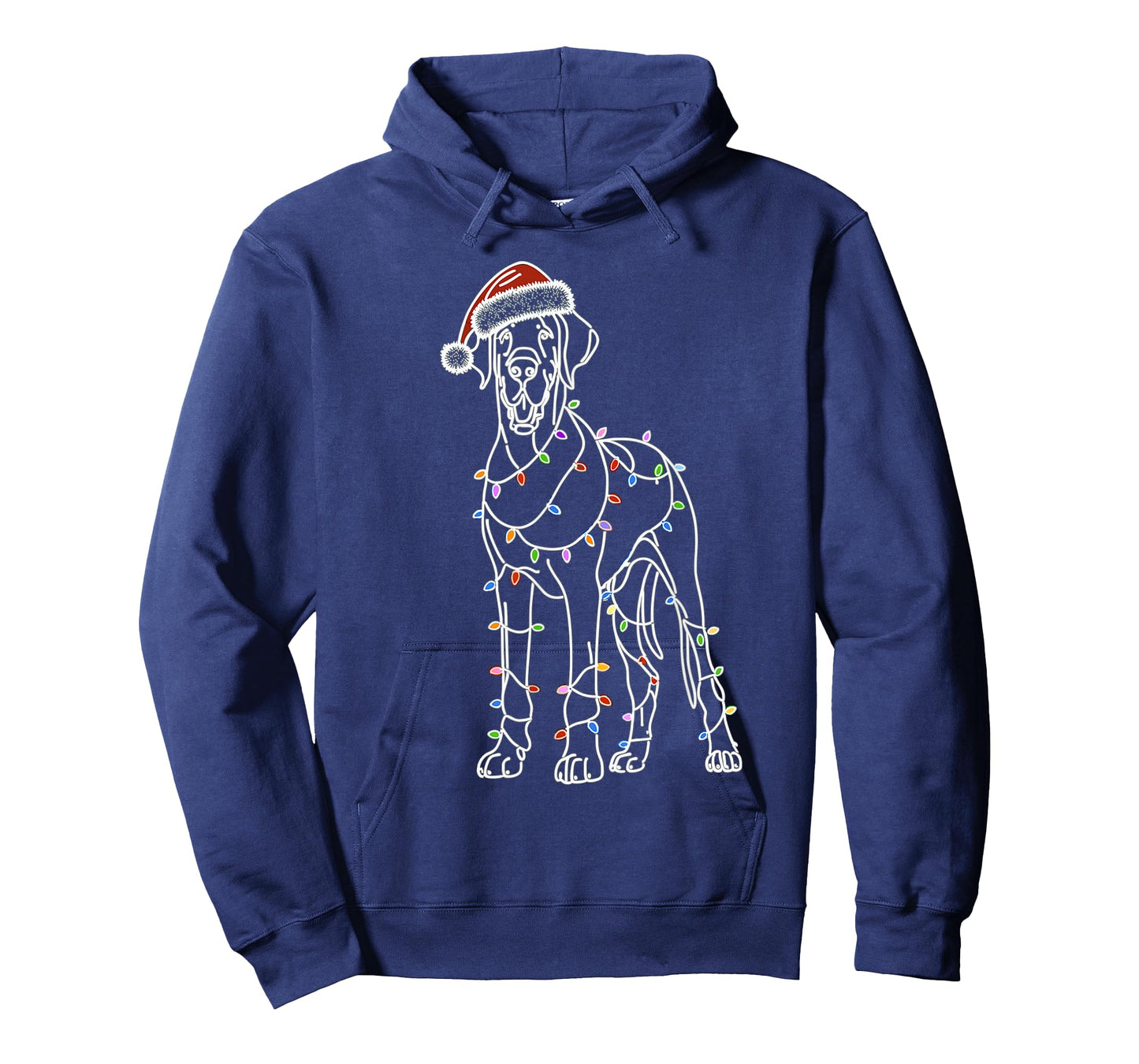 Great Dane Funny Santa Christmas Tree Lights, Pajamas Mom T-Shirt