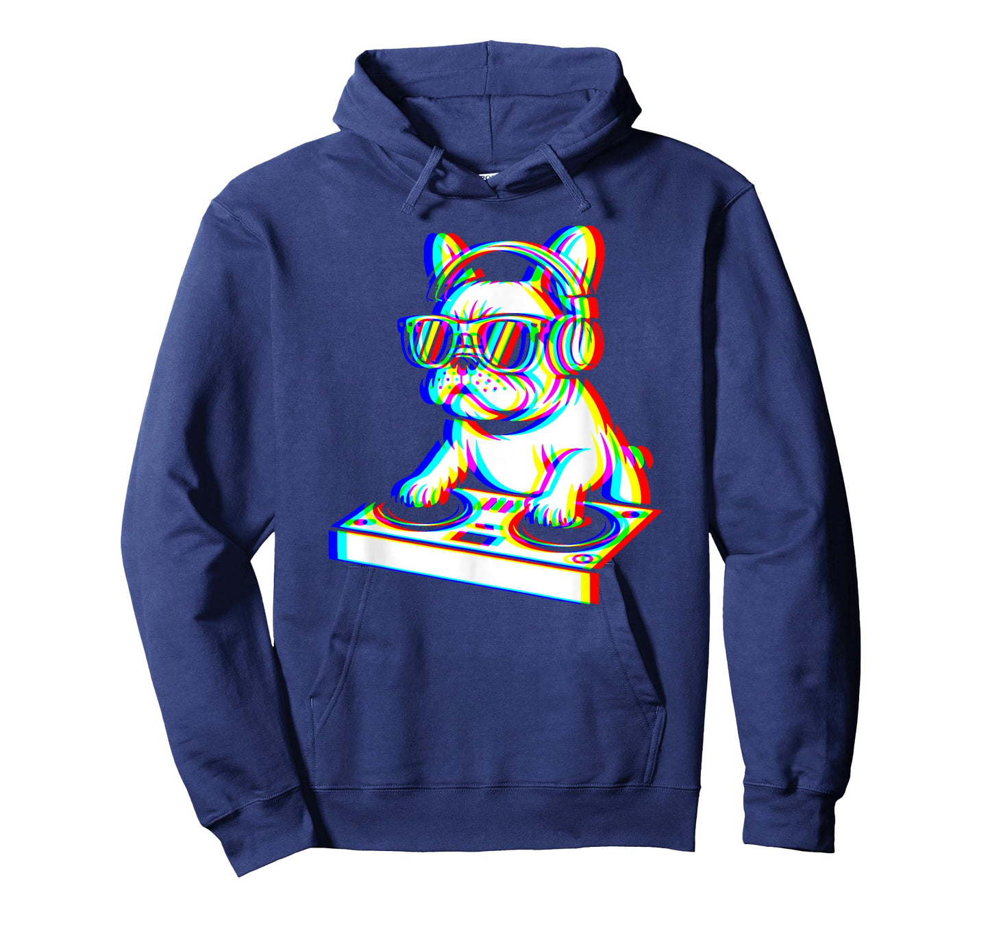 Funny French Bulldog DJ Glitch Rave EDM Music Party T-Shirt