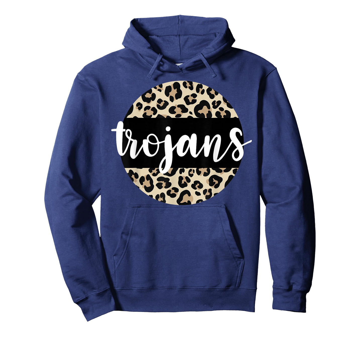 Leopard Print Trojans Team Mascot School Spirit Game Night T-Shirt