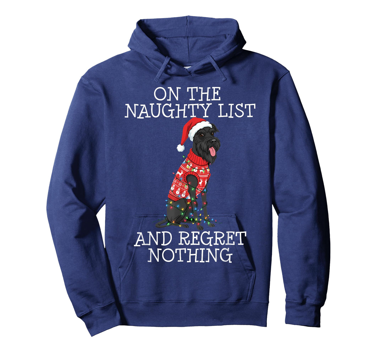 Funny Christmas Giant Schnauzer Naughty List T-Shirt