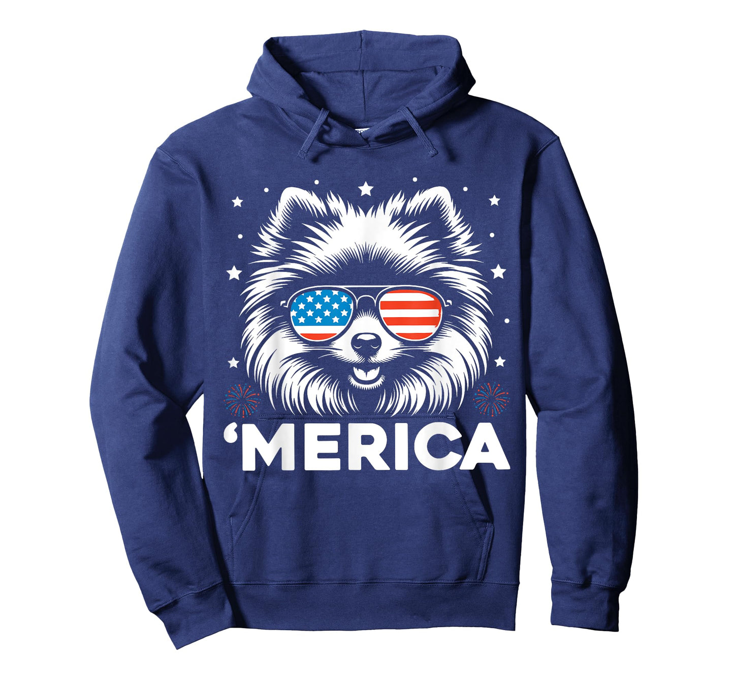 Vintage Pomeranian Dog Merica Patriotic USA Flag 4th Of July Men Women T-Shirt