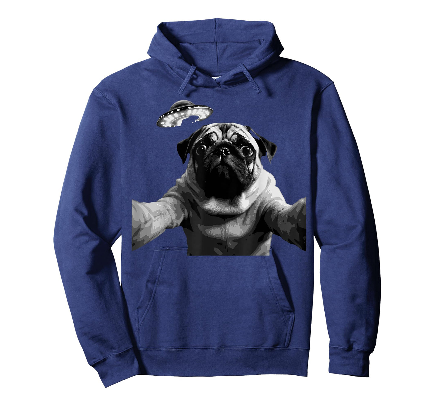 Funny Pug Selfie With UFO Encounter Love Dog Aliens T-Shirt